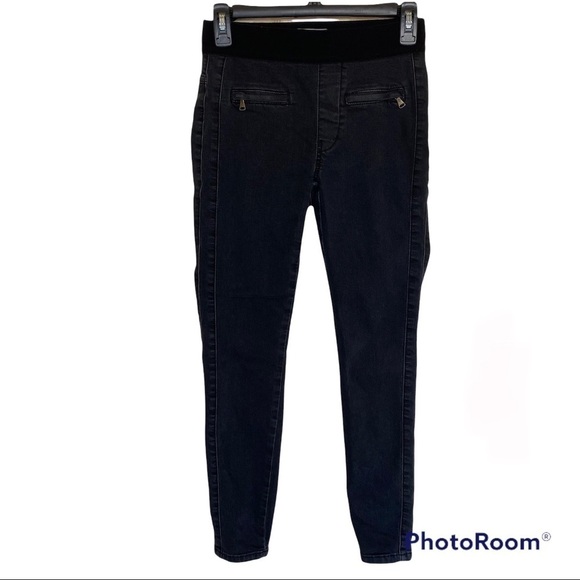 Free People Mid Rise Tuxedo Gummy Pull On Jegging, Size 26 - Picture 3 of 9